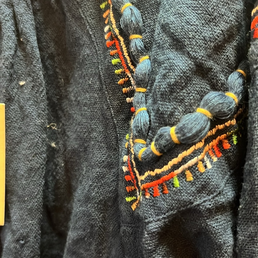 RAGA Black Long Sleeve Top with Multicolor Embroidery - Picture 4 of 7